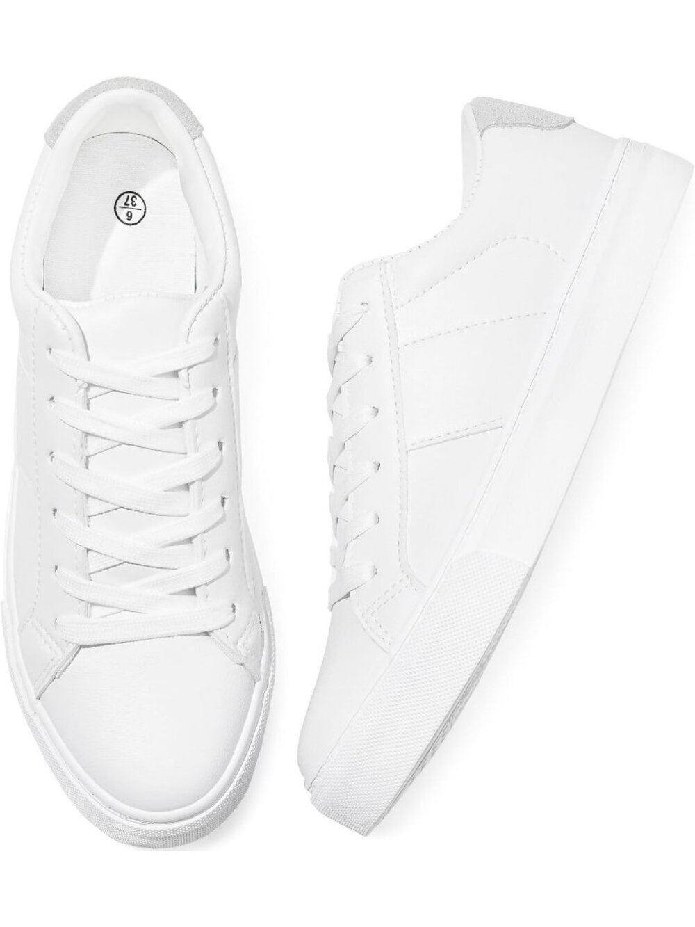 Women's White Comfortable Lace Up Casual Low Top Fashion Stylish Sneakers